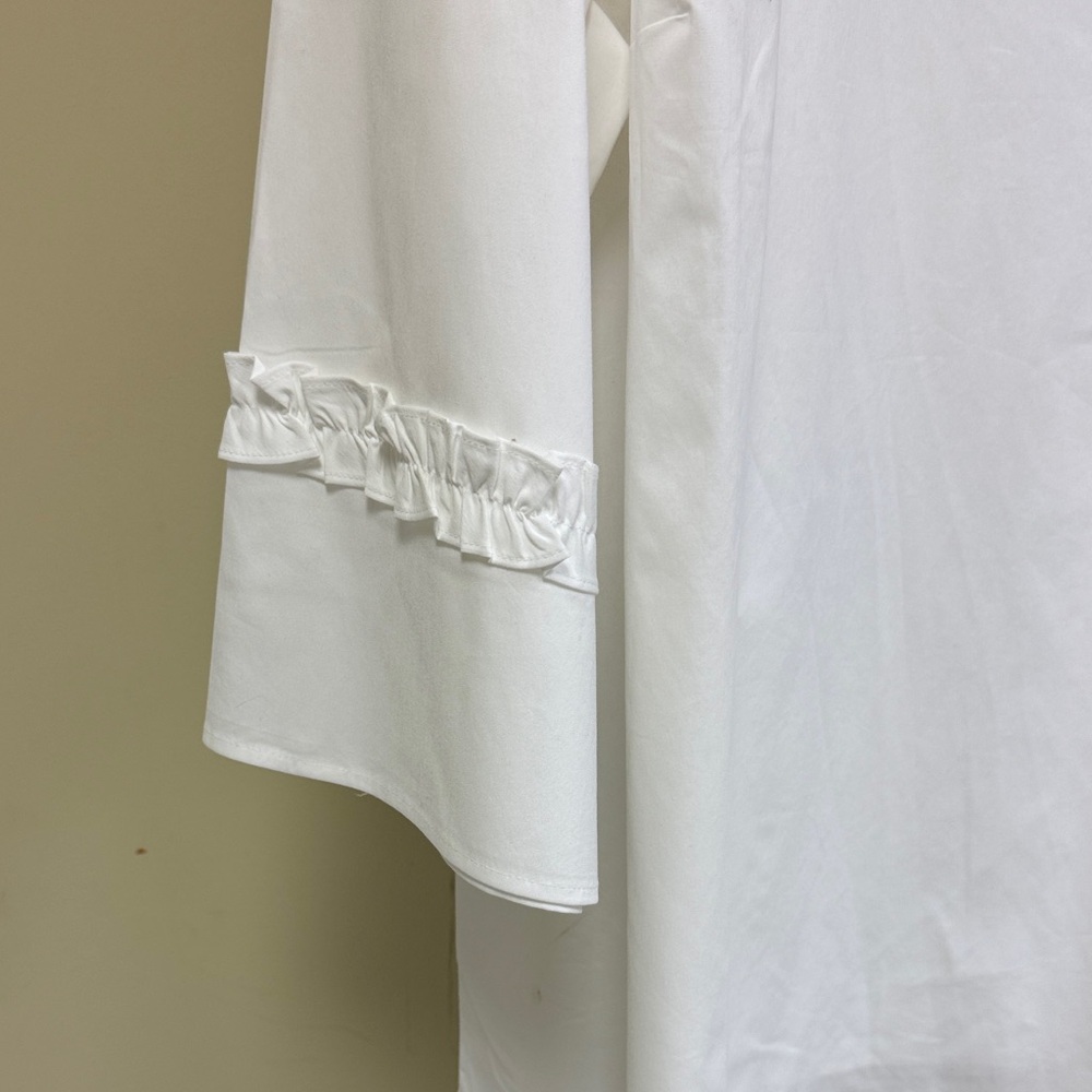 Talbots White Ruffled Blouse - Picture 2 of 7